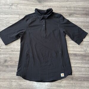 Carhartt Scrub Shirt Womens Small Force Crossflex Convertible Sleeve Healthcare